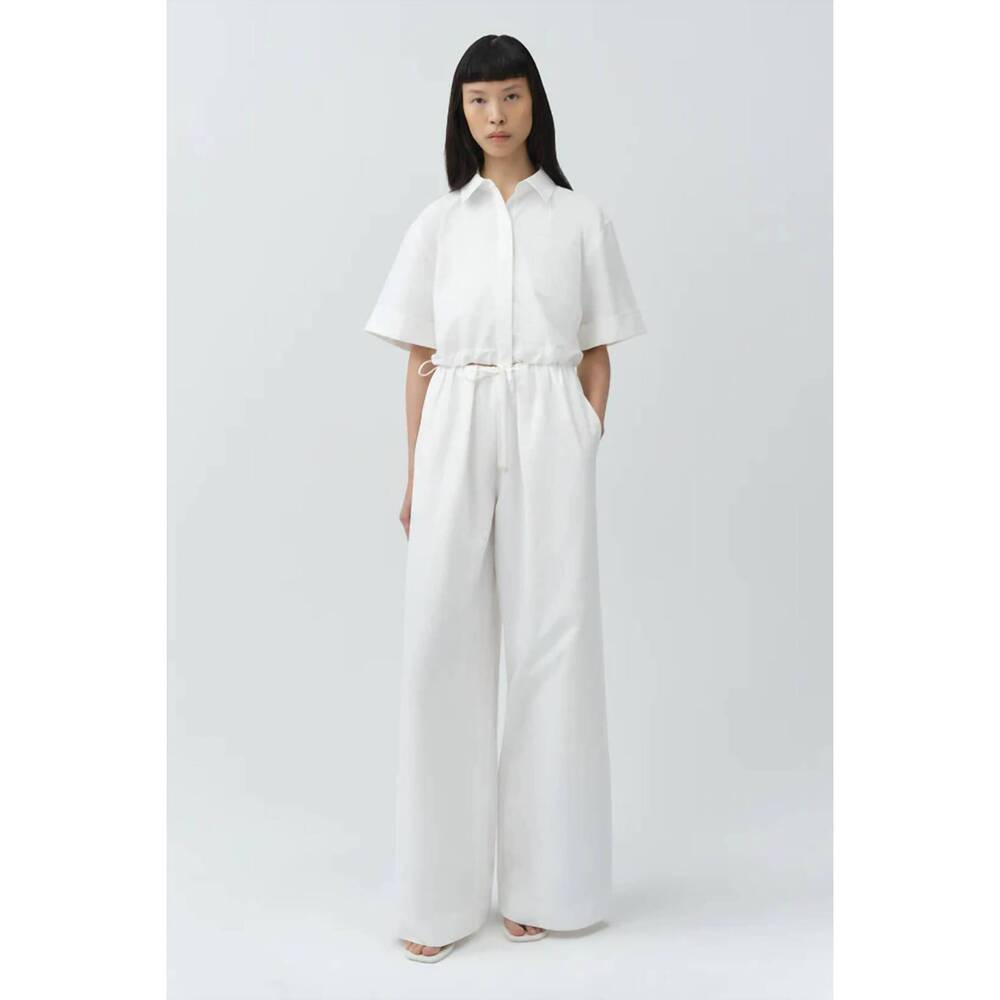 NEW SIMKHAI rhea cotton wide leg pants in white
